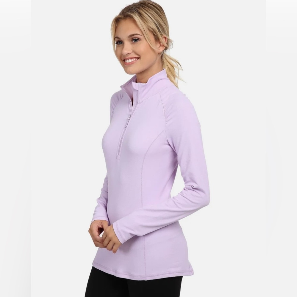 Lilly Pulitzer LUXLETIC HALF ZIP PULLOVER Iced Lilac Pale Purple